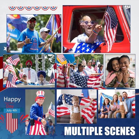 Sureio 450 Pcs Fourth of July Friendship Rope Bracelets Bulk Adjustable Patriotic Rope Bracelets Red White Blue Independence Day for Girls Boy Classroom Prizes Party Favors in Saudi Arabia