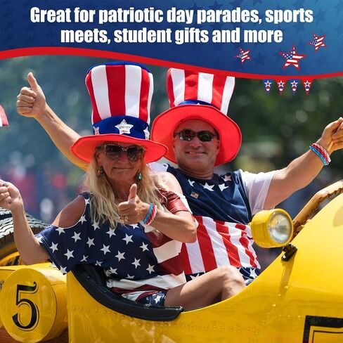 Sureio 450 Pcs Fourth of July Friendship Rope Bracelets Bulk Adjustable Patriotic Rope Bracelets Red White Blue Independence Day for Girls Boy Classroom Prizes Party Favors in Saudi Arabia