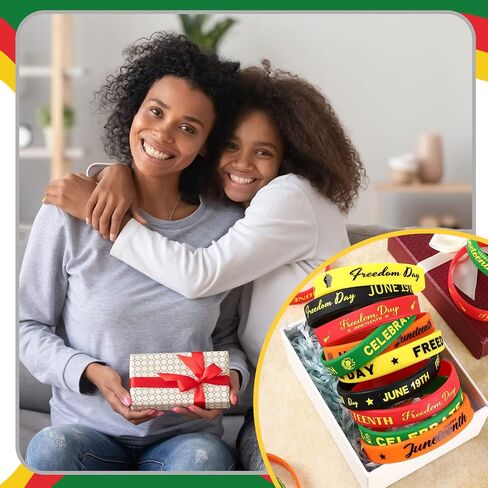 Kigeli 300 Pcs Juneteenth Party Rubber Bracelets Black American Independence Day Holiday Party Supplies Party Gifts Freedom Day Patriotic Party Supplies Goodie Bag Stuffers Fillers Silicone Wristbands in Saudi Arabia
