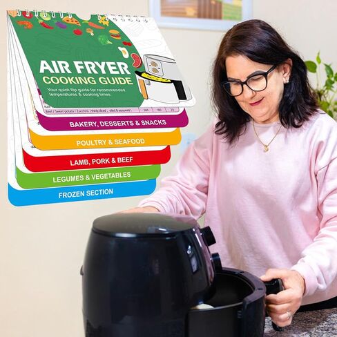 دليل الطبخ للمقلاة الهوائية، دليل الطبخ للمقلاة الهوائية، كتاب الطبخ المرجعي السريع، دليل الرسم البياني لوقت الطبخ لملحقات المقلاة الهوائية، مجموعة أوراق الغش للمقلاة الهوائية in Kuwait