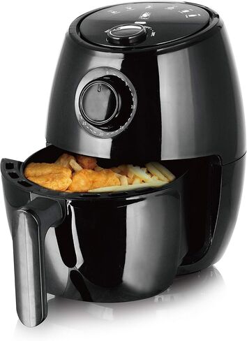 J-Jati Air Fryer Cool Touch Housing Dial/Digital Hot Air Healthy Frying Oil-Free AirFryer Auto Shutoff, Dishwasher safe parts, Space Saving Black (2.0L) in Saudi Arabia