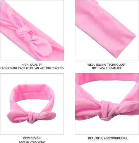 SOCOKING 12pcs Headband Elastic Baby Headband Baby with Newborn Hair Bows for Toddler Baby Girls Infants (12 solid colors) in Saudi Arabia