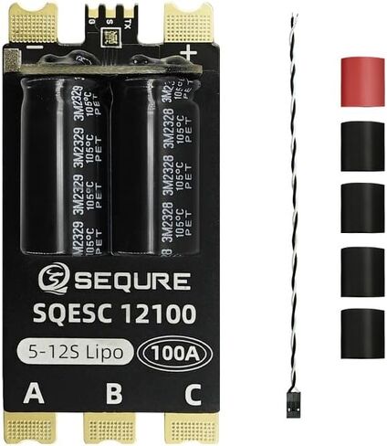 وحدة تحكم في السرعة الكهربائية بدون فرشاة SQ 12100، مزود طاقة 5-12 ثانية، 100 أمبير Blheli_32، برنامج ثابت مناسب لطائرة بدون طيار ذات أجنحة ثابتة بدون طيار متعددة المحاور (بدون BEC) in Kuwait