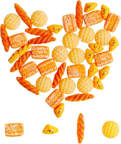 40 قطعة 1:12 خبز مصغر راتنج مزيج خبز مخبوزات منزل صغير ملحقات تزيين الطعام in Kuwait