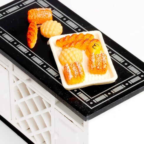 40 قطعة 1:12 خبز مصغر راتنج مزيج خبز مخبوزات منزل صغير ملحقات تزيين الطعام in Kuwait