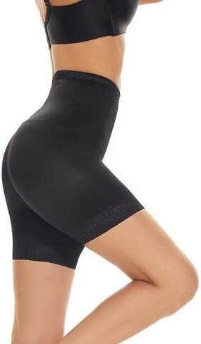 n.fiosta شورت حريري سهل الانزلاق للنساء، شورت عالي الخصر بدون خياطة خفيف إلى متوسط ​​للتحكم في البطن للفساتين الداخلية in Kuwait