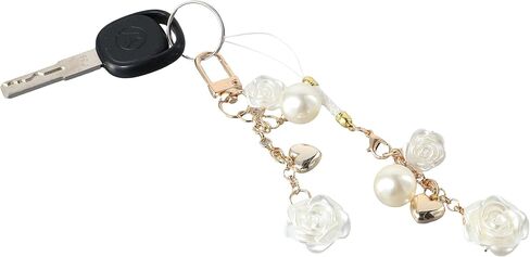Leadigol 2PCS Rose Keychain Pendents Flower Keyring,Cute Smart Phone Strap Lanyards,Rose Pendant Keyring for Women Girls Purse Handbag Decor in Saudi Arabia
