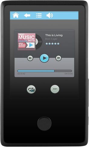 مشغل فيديو MP3 سعة 8 جيجابايت من Ematic مع موالف FM ومسجل صوت وبلوتوث وشاشة لمس 2.4 بوصة وفتحة SD، أسود in Kuwait