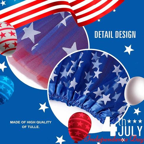 REETAN Women's Tutu Star Tulle Tutu Skirt 4th of July Layered Tutu Skirt Fashion Tutus Costume for Women and Girls in Kuwait