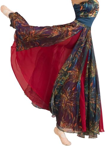 ROYAL SMEELA Lyrical Dance Skirt Chiffon Long Skirt Lyrical Skirts for Women Flowy Dance Skirts Lyrical Dance Costume in Saudi Arabia