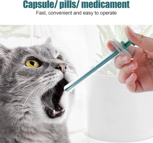 Pssopp Pet حقنة الحيوانات الأليفة Pill Pill Shooter، Cat Pill Dispenser Feeder Pet Pill Tablet Feeder سيليكون دواء الحيوانات الأليفة المغذية مع 2 نصائح للكلاب والقطط in Kuwait