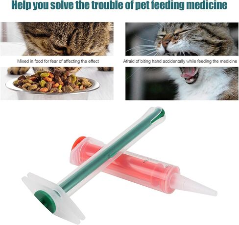 Pssopp Pet حقنة الحيوانات الأليفة Pill Pill Shooter، Cat Pill Dispenser Feeder Pet Pill Tablet Feeder سيليكون دواء الحيوانات الأليفة المغذية مع 2 نصائح للكلاب والقطط in Kuwait