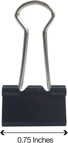 مشابك ربط صغيرة مقاس 3/4 بوصة باللون الأسود (144 قطعة) in Kuwait