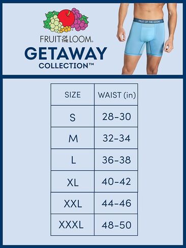 Fruit of the Loom Men's Getaway Boxer Briefs, Lightweight Breathable Fabric, Quick Dry & Odor Control in Saudi Arabia