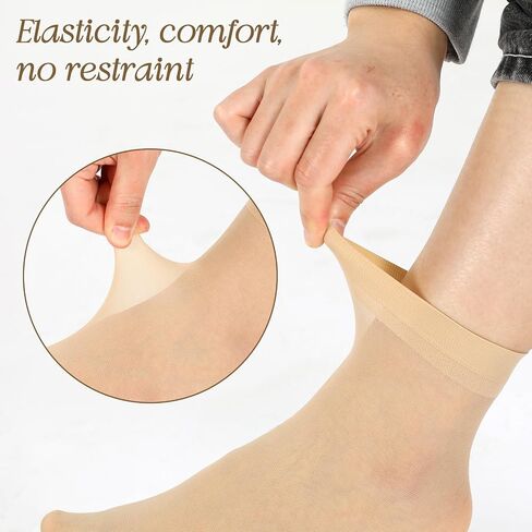 Mozeat Lens 20 Pairs Womens Sheer Ankle Socks Thin Nylon Transparent Ankle High Hosiery Socks Short Dress Stockings for Women in Saudi Arabia