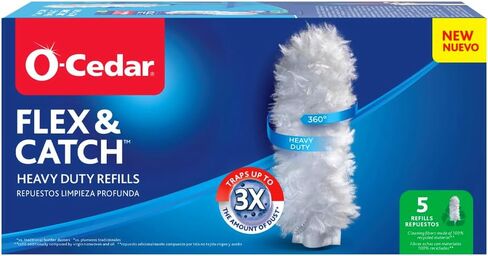 عبوات غبار O-Cedar Flex & Catch شديدة التحمل (10 قطع) | عبوة منفضة غبار للاستعمال مرة واحدة بألياف تنظيف مصنوعة من مواد معاد تدويرها بنسبة 100% | يحبس غبارًا أكثر بثلاث مرات من منفضة الريش التقليدية in Kuwait
