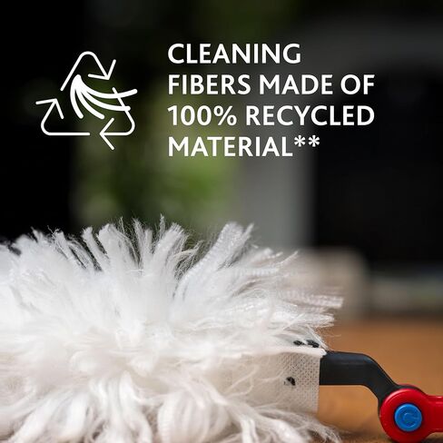 عبوات غبار O-Cedar Flex & Catch شديدة التحمل (10 قطع) | عبوة منفضة غبار للاستعمال مرة واحدة بألياف تنظيف مصنوعة من مواد معاد تدويرها بنسبة 100% | يحبس غبارًا أكثر بثلاث مرات من منفضة الريش التقليدية in Kuwait