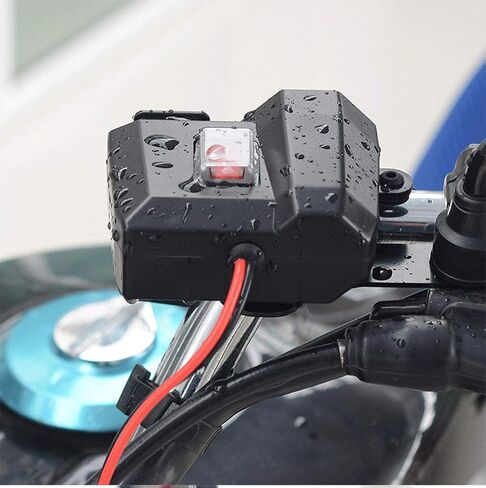 12V Motorcycle Power Outlet USB Port Cell Phone Charger Handlebar Clamp USB Charging Socket,Moto Dual USB Charger Kit Accessories Waterproof with Cigarette Lighter 5V 2.1A + 2.1A for Phones Tablets in Saudi Arabia
