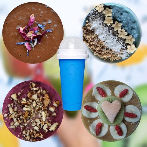 2Pcs Slushie Maker Cup, TIK TOK Quick Frozen Magic Cup Silicone Slushy Cup Smoothies Squeeze Cup with Lid for Milk Shake, Smoothies, Slushies in Saudi Arabia
