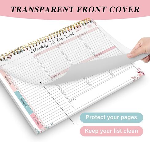 Weekly To Do List Notepad with 52 Undated Sheets（8.5"×11"）- Undated Weekly Desk Planner for Women & Man, Office/School Supplies - Violet Dream in Saudi Arabia