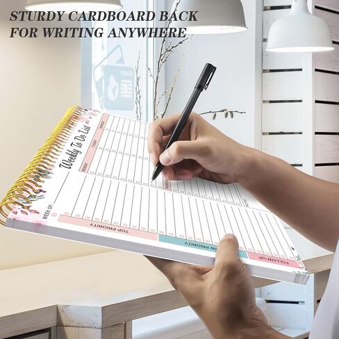 Weekly To Do List Notepad with 52 Undated Sheets（8.5"×11"）- Undated Weekly Desk Planner for Women & Man, Office/School Supplies - Violet Dream in Saudi Arabia