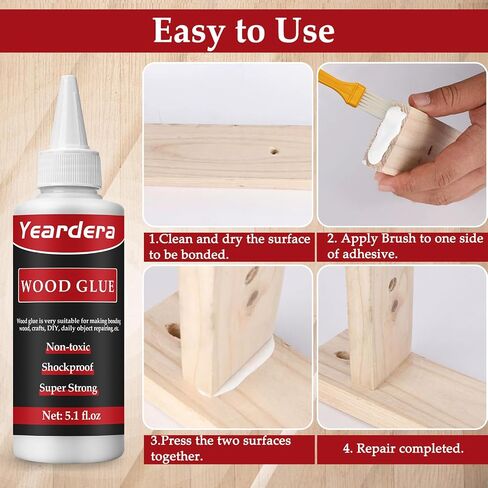 Wood Glue, Professional Furniture Repair Glue, Clear Carpenter Glue, Strong Wood Glue for Crafts, Furniture, Wood Floor and Wood Products (150g/5.1oz) in Saudi Arabia