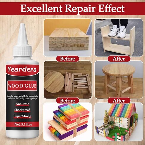 Wood Glue, Professional Furniture Repair Glue, Clear Carpenter Glue, Strong Wood Glue for Crafts, Furniture, Wood Floor and Wood Products (150g/5.1oz) in Saudi Arabia