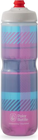 Polar Bottle Breakaway Insulated Water Bottle - BPA Free, Cycling & Sports Squeeze Bottle (Tartan - Bonfire Red/Orange, 24 Oz) in Saudi Arabia