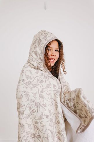 Copper Pearl Hooded Bath Towels Premium Knit/Terry Cloth Toddler Towels with Hood, Pockets, and Cool Designs - Great to Gift and Make Bath Time Fun - Big Kids Hooded Towel, Jurassic Park in Saudi Arabia