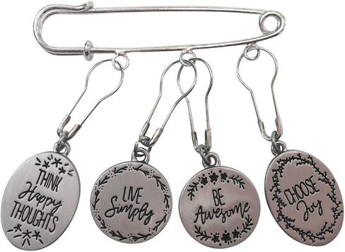 Stitch Markers for Knitting Crocheting Metal Inspirational Words Handmade in USA in Saudi Arabia