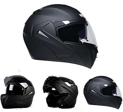DOT Dual Visor Flip UP Open Face Full Face Racing Helmet Motocross Modular with Bluetooth Mic in Kuwait
