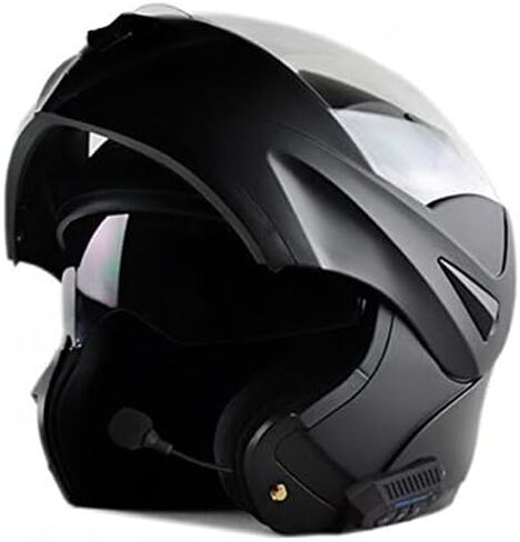 DOT Dual Visor Flip UP Open Face Full Face Racing Helmet Motocross Modular with Bluetooth Mic in Kuwait