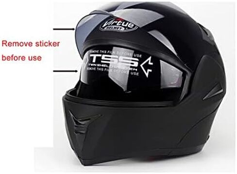 DOT Dual Visor Flip UP Open Face Full Face Racing Helmet Motocross Modular with Bluetooth Mic in Kuwait