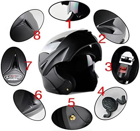 DOT Dual Visor Flip UP Open Face Full Face Racing Helmet Motocross Modular with Bluetooth Mic in Kuwait