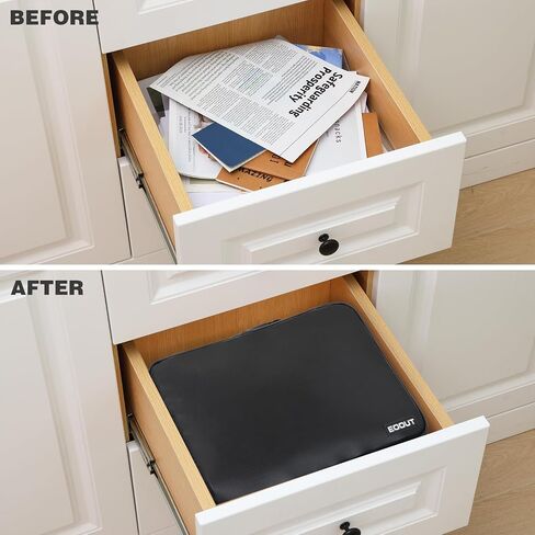 EOOUT Fireproof Document Box, Important Document Organizer, Waterproof File Storage Portable Travel Safe Storage Box for Laptop Files Certificates, Gifts for Him in Saudi Arabia