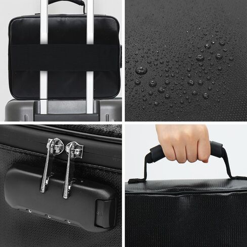 EOOUT Fireproof Document Box, Important Document Organizer, Waterproof File Storage Portable Travel Safe Storage Box for Laptop Files Certificates, Gifts for Him in Saudi Arabia