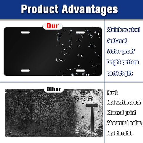Black Horse License Plate Cover Animal License Plate Funny Car Decoration Vanity Tag Stainless Steel License Plate Frame Fits Any Standard Us License Plate Holder 6.2x12.2 for Women Men Youth in Saudi Arabia