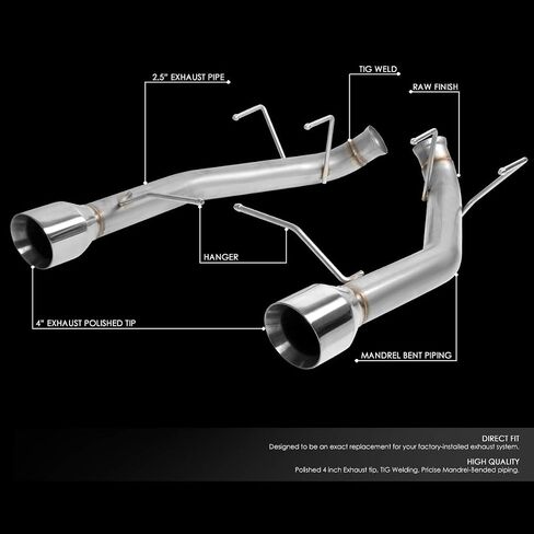DNA MOTORING CBE-MU-FM11-37L Stainless Steel Cat Back Exhaust System [Compatible with 11-14 Ford Mustang 3.7L V6] in Saudi Arabia