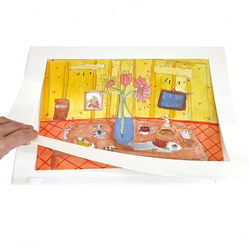 Floit Paper Frames 5 PACK for Artwork, Schoolwork, Pictures, Diplomas, Drawing Paper of 9 x 12 inches A4 (WARM WHITE) in Saudi Arabia