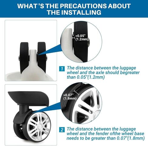 Luggage Wheel Cover Set of 8, Silicone Luggage Wheel Covers Luggage Wheel Protectors Luggage Wheel Protectors Suitable for Most Luggage Wheels and Office Chairs Noise Free (Black) in Saudi Arabia
