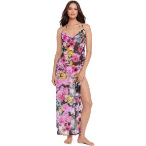 Steve Madden Women's Mesh Cowl Neck Coverup Maxi Dress with High Slits in Kuwait