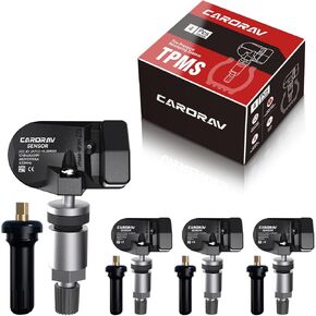 433Mhz Tire Pressure Monitoring System Sensor fit for Dodge Ram 1500 2019-2025, Ram 4000 2019-2024, Jeep Wagoneer 2019-2022, 4PCS TPMS Sensor Replaces 68293199AA - 4 Replaceable Valve Stems in Kuwait