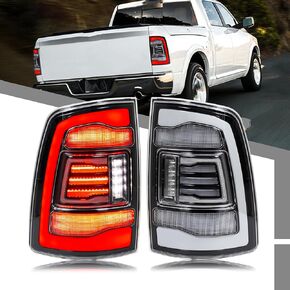 LED Tail Lights Assembly Compatible with Dodge Ram 1500 2500 3500 2009-2012 2013-2018 4th Gen Start-up Animation Clear White Rear Lamps Accessory in Saudi Arabia