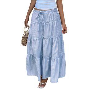 تنورة طويلة نسائية مخططة من Milumia ذات طبقات وتنانير طويلة واسعة in Kuwait