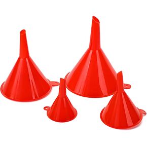 4 PCS Oil Funnels, 4 Sizes Wide Mouth Plastic Gas Funnel with Long Reaching Spout, Automotive Filling Funnels Liquid Transfer Set for Engine Oil Gasoline Coolant, Car Accessories in Saudi Arabia