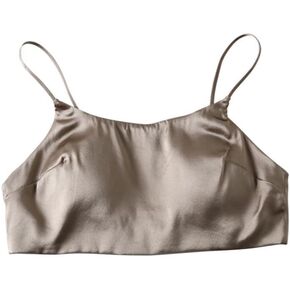 Women's Real Mulberry Silk Satin Bralette Camisole - Wireless Bra Crop Top, V-Neck Spaghetti Strap Tank Top in Kuwait