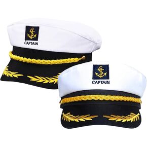 Two-Pack Yacht Captain's Hat & Sailor's Hat -Perfect for Water Parties and Halloween Fun! Be the Star of Every Celebration! in Saudi Arabia
