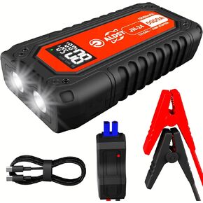 Car Battery Jump Starter 5000A, 45W PD Super Fast Charging Technology, 12V Portable Battery Jumper Booster Box with Jumper Cables LED Display Flashlight for 9.0L Gas 8.0L Diesel Engines in Kuwait