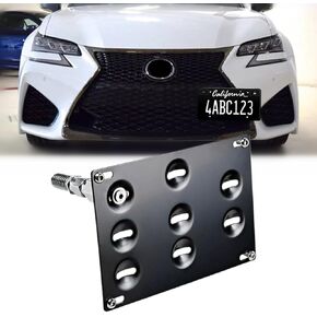 Drill-Free Front Tow Hook License Plate Frame for Lexus 2006-2018 IS250 IS350 is-F, RC RC-F GS350 NX RX350 LS CT200h JDM Style Stainless Steel Relocator Holder Front Bumper Frame in Saudi Arabia