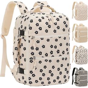 حقيبة ظهر للسفر من سروال قصير للنساء، حقيبة ظهر للكمبيوتر المحمول مقاس 15.6 بوصة للنساء معتمدة من إدارة أمن المواصلات الأمريكية، حقيبة ظهر للأشياء الشخصية للسفر والعمل، فراولة بيج in Kuwait